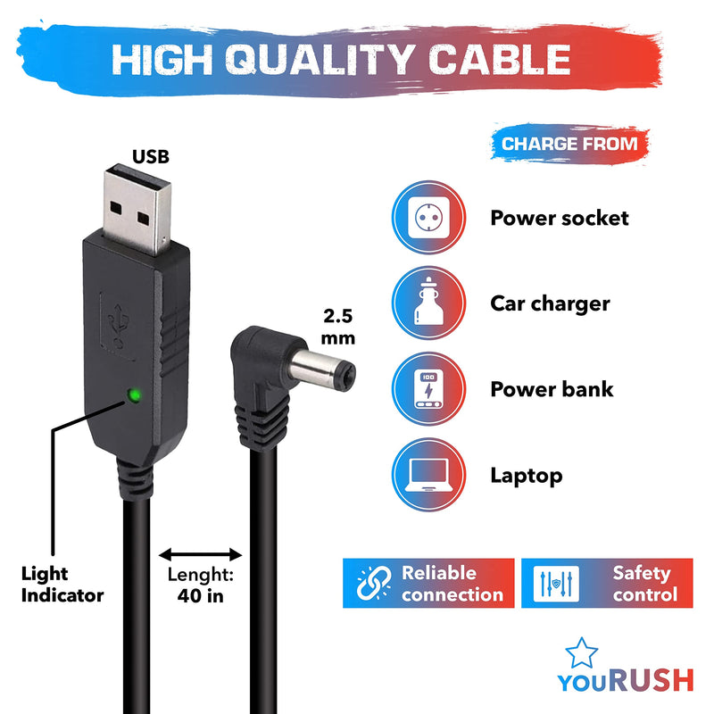  [AUSTRALIA] - youRUSH 4 Pack BL-5 Extended Battery 3800 mAh with USB Charging Cables - Compatible with UV5R, BF-F8HP, UV-5X3 Radio - Accessories Set of Replacement Battery BL5 & USB Charger 4x 3800mAh for UV-5R