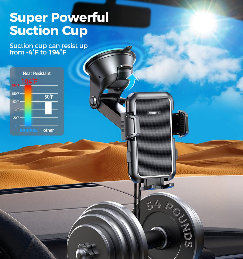  [AUSTRALIA] - Phone Mounts for Car, Universal 3 in 1 Car Phone Mount【Update Adhesives&Never Fall】, Easy Clamp Dash Air Vent Cell Phone Holder Cradle Safe Driver Friendly, With iPhone SE 13 Pro Galaxy S21 All Phones black