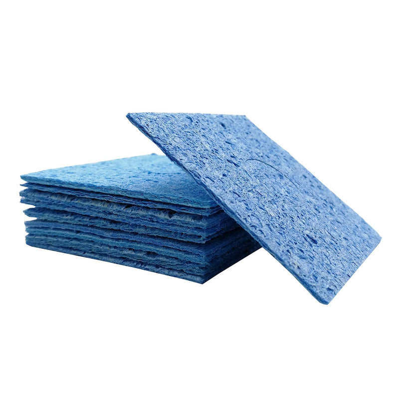  [AUSTRALIA] - BCQLI 10 Pcs Soldering Iron Special High Temperature Sponge,With Holes 60mm x 60mm x 10mm,Blue