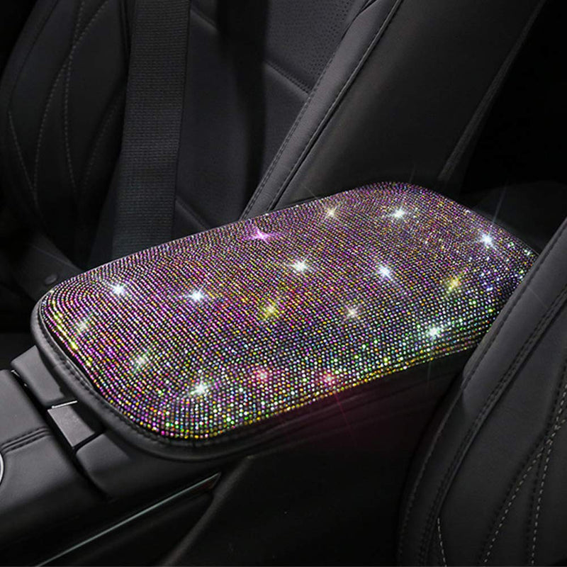  [AUSTRALIA] - Universal Bling Bling Car Center Console Cover, Luster Crystal Arm Rest Padding Protective Case Diamond Car Decor Accessories for Women(FSD)