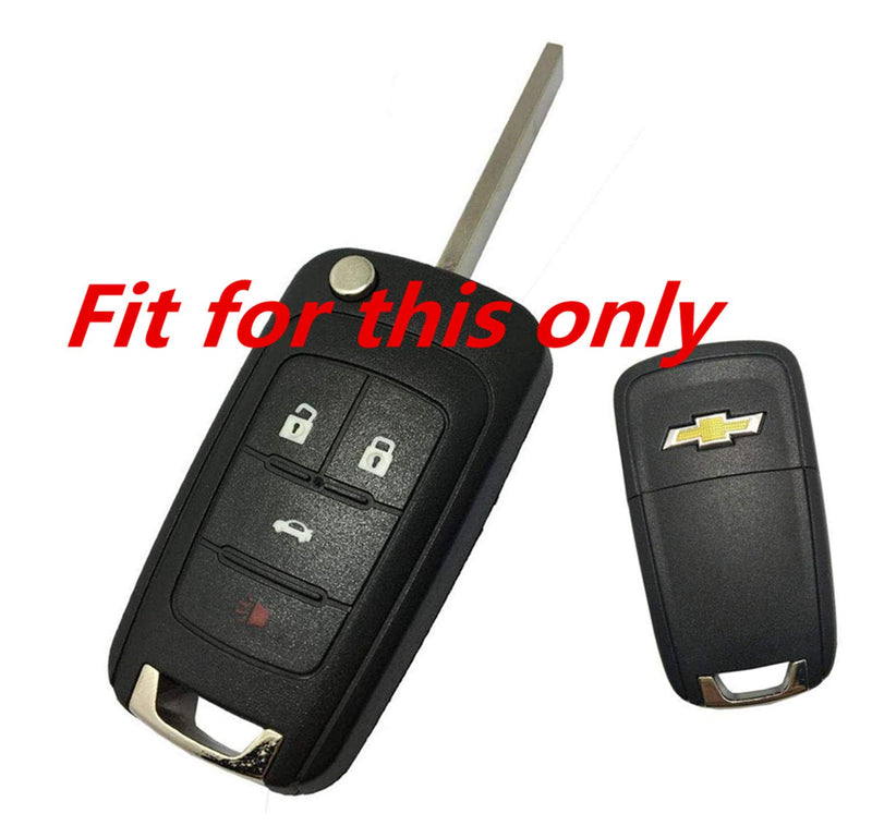  [AUSTRALIA] - KAWIHEN Silicone Cover Fit for Chevrolet Chevy Cruze Equinox Impala Malibu Sonic Spark Volt Camaro 4 Buttons Key Fob Case Cover OHT01060512 KR55WK50073