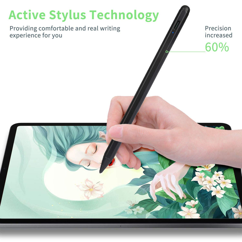 Electronic Stylus for iPad 5th Generation 9.7" 2017 Pencil,Type-C Rechargeable Active Capacitive Pencil Compatible with Apple iPad 5th Gen 9.7-inch Stylus Pens,Good on iPad Drawing Pen,Black - LeoForward Australia