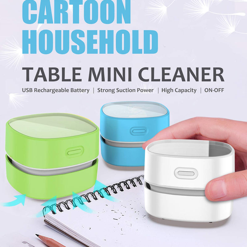  [AUSTRALIA] - ODISTAR Desktop Vacuum cleaner,Mini table dust sweeper Energy Saving with auto power-off function,High endurance up to 400 mins,Cordless&360º Rotatable Design for Keyboard/Home/Office (Green charging) Green Charging