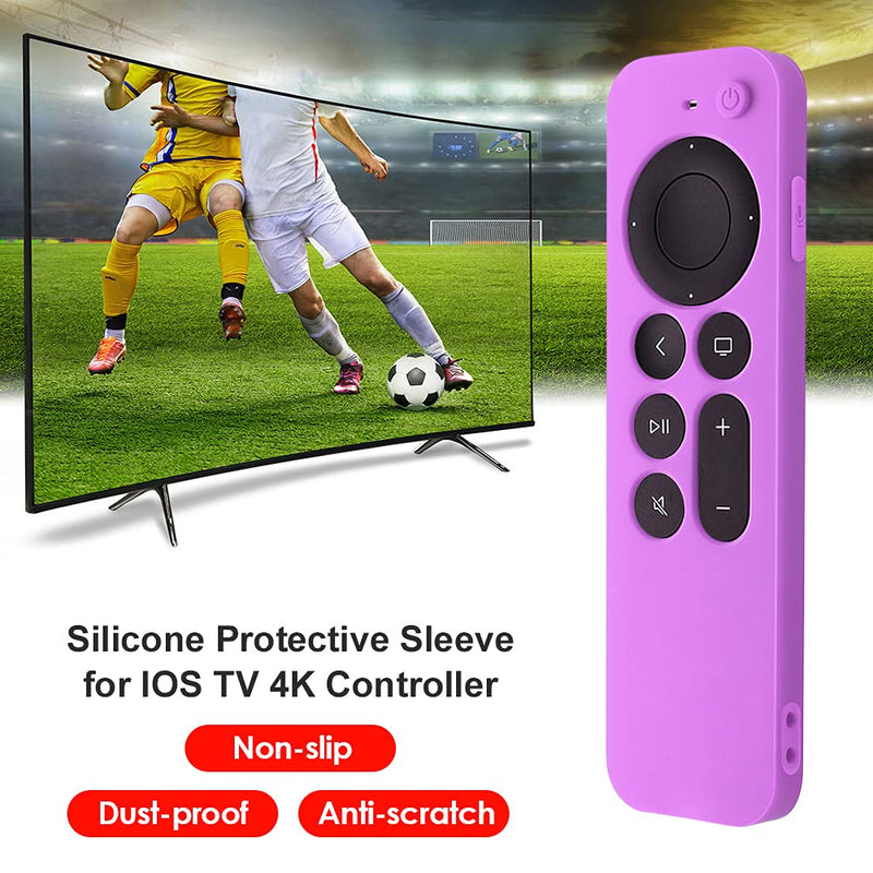 [AUSTRALIA] - Compatible with Apple TV 4K Siri Remote 2021 Silicone Cover, Silicone Case for Apple TV 4K 6 Generation 2021 Remote Control, Apple 4K Siri Remote 2nd Gen Cover (Lavender Purple) Lavender purple