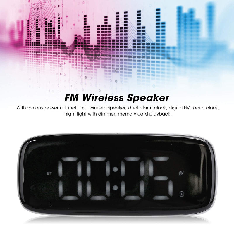 Wireless Bluetooth 5.0 Memory Card Portable Subwoofer Multi‑Function Clock Speaker FM Radio Bluetooth Speaker with FM Radio - LeoForward Australia