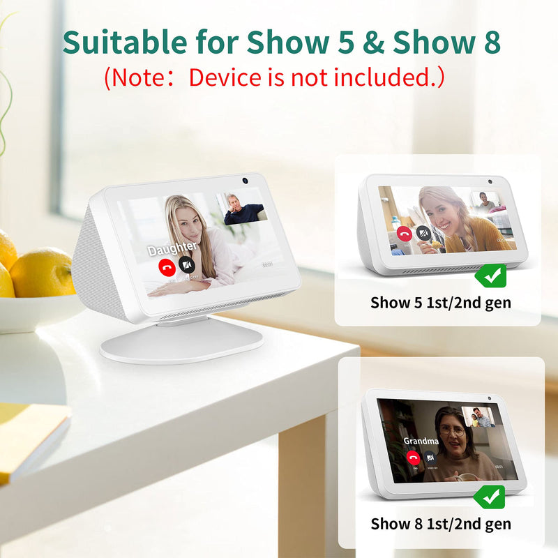  [AUSTRALIA] - HomeMount Show 8 Stand - Tilt 18 Degrees Forward & Backward Magnetic Non-Slip Bottom Adjustable Show 5/ Show 8 Accessories - Compatible with Show 5/ Show 8 (1st & 2nd Gen) White