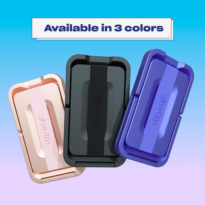  [AUSTRALIA] - Flipstik Pro – Sticks to Any Flat Surface Like Walls or Mirrors – Hands Free Selfies – Videos – car Mount – Tripod – Phone Stand – Kickstand – Finger Grip Loop for Secure Hold (Black) Black