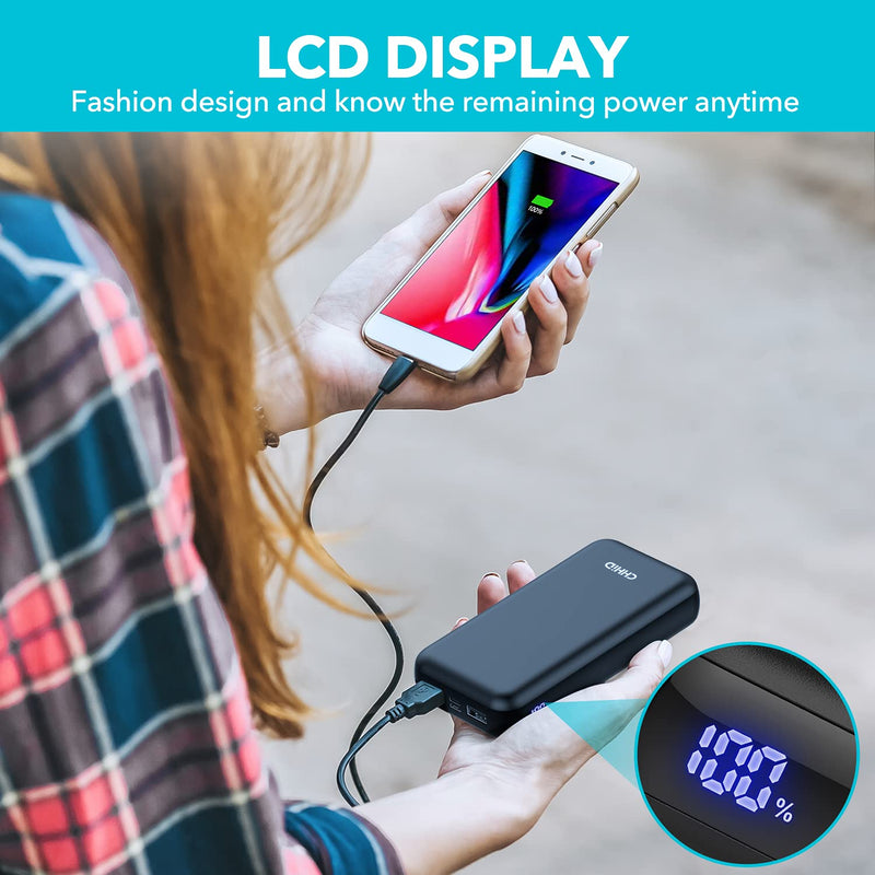  [AUSTRALIA] - CHHID LCD Display Portable Charger Power Bank,Dual USB 26800mAh Phone Charger,5V 2A Battery Pack for Heated Vest,Heated Jacket,iPhone,Android etc.