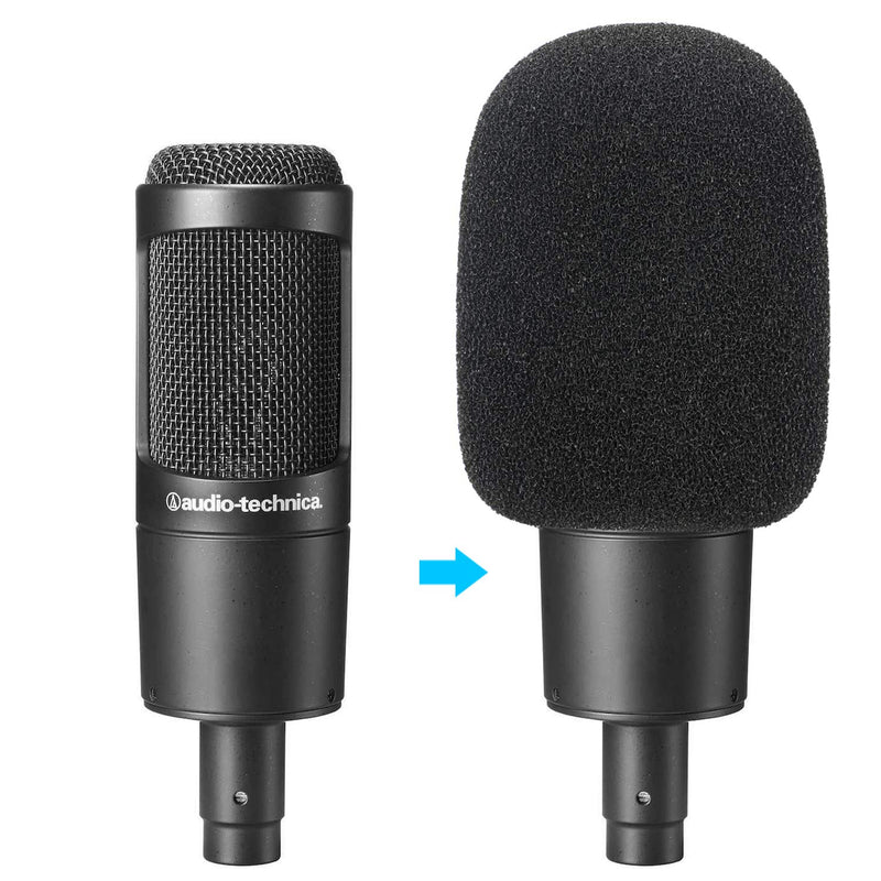  [AUSTRALIA] - AT2020 Pop Filter Foam Cover - Large Mic Windscreen for Audio Technica AT2020 AT2020USB+ AT2035 Condenser Microphone to Blocks Out Plosives