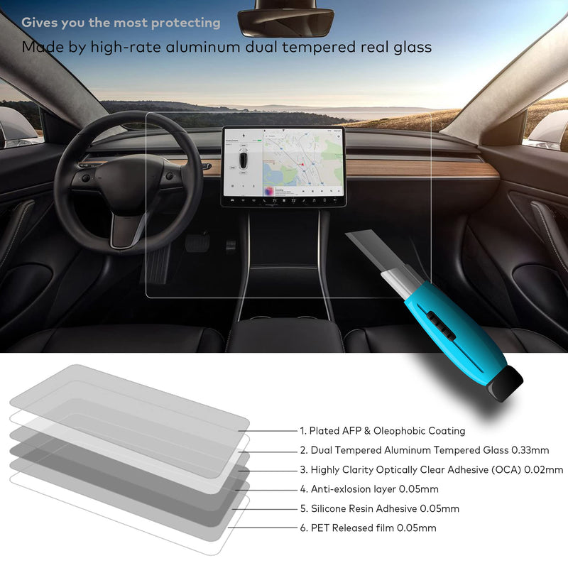  [AUSTRALIA] - INNOSURE Tempered Glass Screen Protector Designed For Tesla Model 3 Model Y 2018 2019 2020 2021 2022 2023 Center Console 15 inch Navigation Screen Cover Tesla Model Y Model 3 Accessories (HD Clear) HD Clear