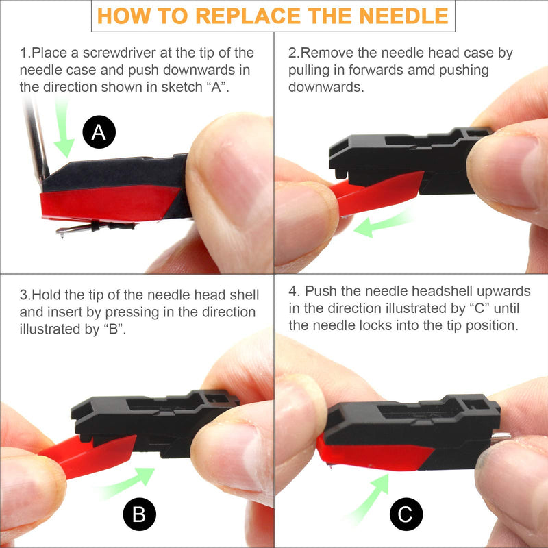  [AUSTRALIA] - Record Player Needles, Hadwoer Turntable Replacement Needle for Vinyl Record Player LP Phonograph, Victrola, 1byone, Crosley, ION, Jensen（2 Pcs of Diamond Stylus）