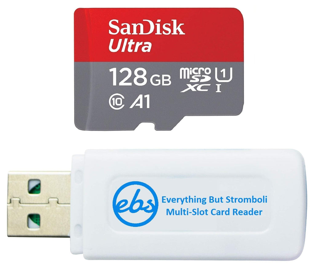  [AUSTRALIA] - SanDisk Ultra 128GB MicroSDXC UHS-I Memory Card for Tablet Works with Lenovo Yoga 9i, IdeaPad Flex 5, Flex 3 (SDSQUA4-128G-GN6MN) Class 10 Bundle with (1) Everything But Stromboli TF & SD Card Reader