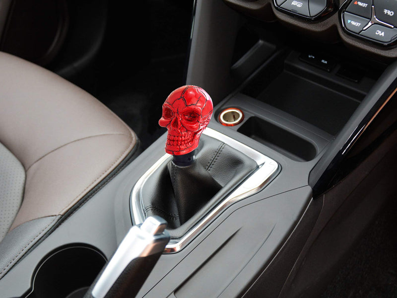  [AUSTRALIA] - Bashineng Shifter Knobs Skull Style Universal Car Stick Shift Head for Most Manual Automatic Cars (Red Pattern) red pattern