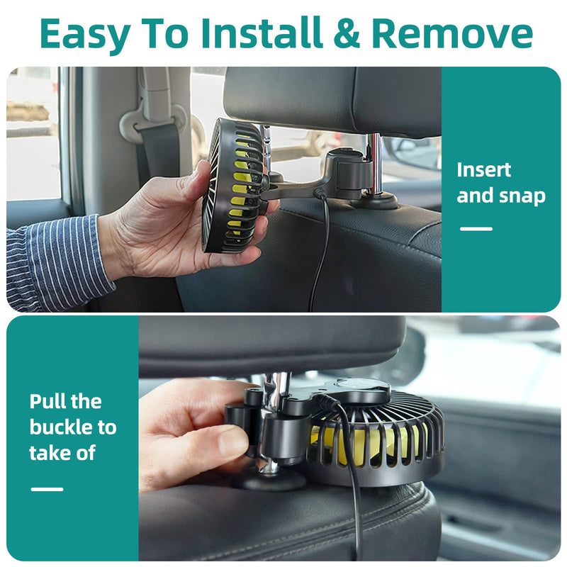  [AUSTRALIA] - xuenair Carseat Fan, [Extremely Silent] Baby Car Seat Headrest Fan For Backseat Of Car, Small USB Fan Mini Cooling Fan Portable Clip On Baby Crib Kids Dogs Vehicle Backseat Desk