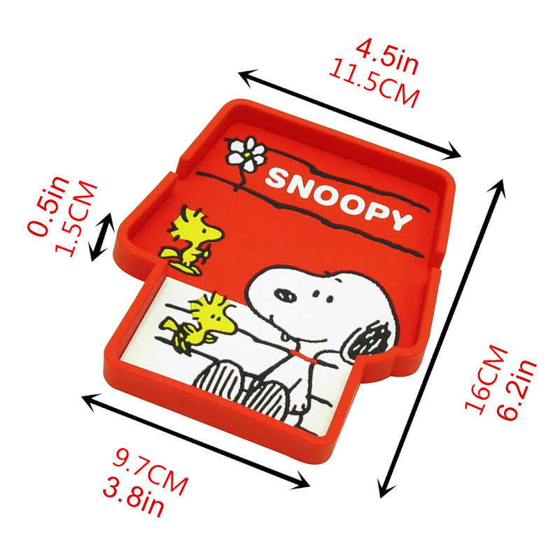  [AUSTRALIA] - FINEX One Piece Snoopy and Woodstocks House Shape Car Dashboard Multi-use Anti-Slip Mat for Cell Phone Stand Sunglasses Keys Coins Pen Parking Ticket Small Gadgets Red (1 Piece Snoopy Silicone Mat)