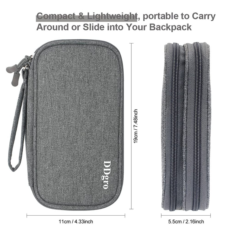  [AUSTRALIA] - DDgro Electronics Travel Organizer, Accessories Pouch Bag for Keeping Power Cord/Charger/Cables/Wireless Mouse/Kid’s Pens Organized (Small, Dark Gray) Small Dark Grey
