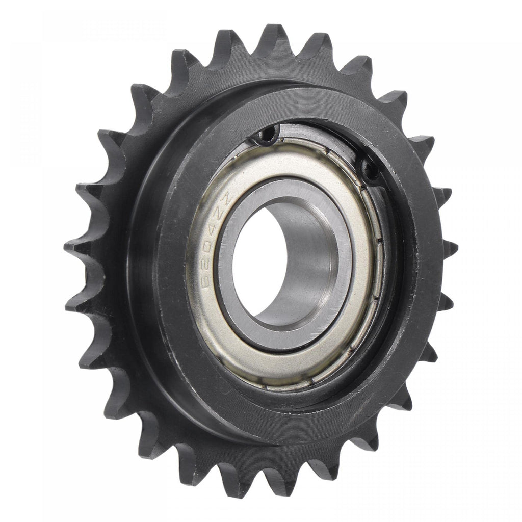  [AUSTRALIA] - uxcell #35 Chain Idler Sprocket, 20mm Bore 3/8" Pitch 25 Tooth Tensioner, Black Oxide Finish C45 Carbon Steel with Insert Single Bearing for ISO 06B Chains