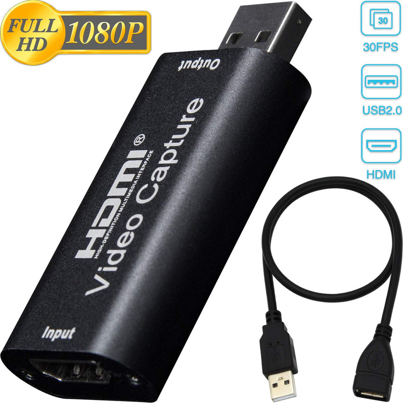  [AUSTRALIA] - BlueAVS HDMI to USB Video Capture Card 1080P for Live Video Streaming Record via DSLR Camcorder Action Cam - Capture 1080P@30Hz (Metal-Gray)