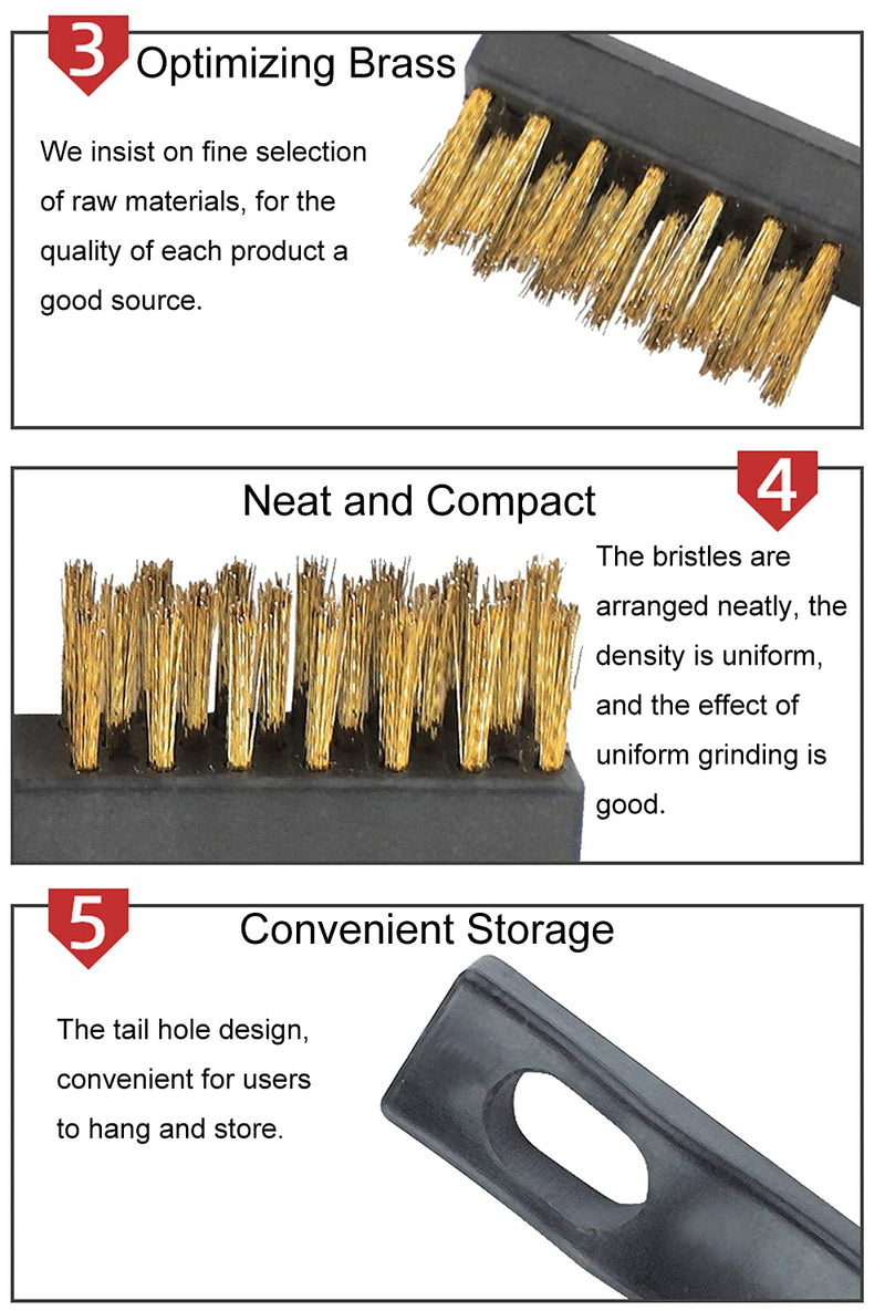  [AUSTRALIA] - SUJAYU Brass Brush, Brass Wire Brush Rust Remover, Small Wire Brush Brass Brushes for Cleaning, Paint Stripper for Metal Wood Rustoleum Fabric Spray Paint (Brass, 12.00) 12.0