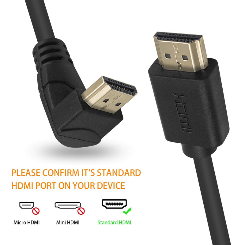 Poyiccot HDMI 2.0 Male to Male Cable 90 Degree, 2 Feet / 60cm HDMI Male to Male Downward Angle Cable 60Hz, 4K 2K Gold Plated High Speed (M/M Down) - LeoForward Australia