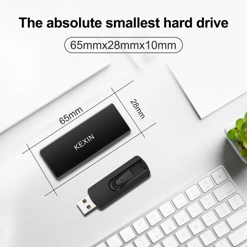  [AUSTRALIA] - KEXIN 250GB Portable External SSD - Up to 400MB/s - USB-C, USB 3.1 Mini Game Drive Solid State Flash Drive Disk, Compatible with Mac OS, Windows, Laptop, X-Box, PS4 250G