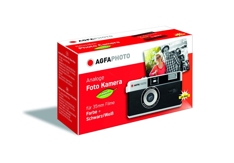  [AUSTRALIA] - Agfa AG603001 Photo Analogue 35 mm Photo Camera Red Set (Film + Battery)