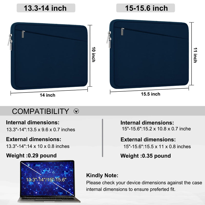  [AUSTRALIA] - Laptop Sleeve Case, 15.6 inch Laptop Bag, Durable Computer Carrying Bag Protective Case Briefcase Handbag with Front Pocket, Slim Laptop Cover for 15.6 Inch HP, Dell, Lenovo, Asus, Notebook, Blue