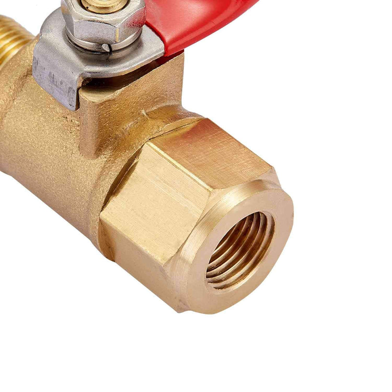  [AUSTRALIA] - Minimprover Heavy Duty Brass 2 PCS Inline Mini Ball Valve Shut Off Switch, 1/8" NPT Male x 1/8 INCH NPT Female Pipe Fittings, 180 Degree Operation Handle, Rated to 600 WOG for Tank Drain 1/8"NPT