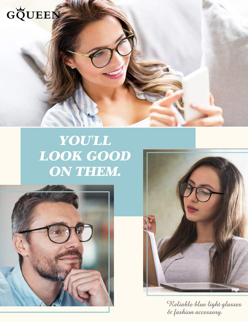 GQUEEN Fake Clear Glasses Non Prescription Glasses Eyeglasses Rectangular Frame, 201512 Blue Light Blocking丨brown Blue Light Blocking Glasses - LeoForward Australia