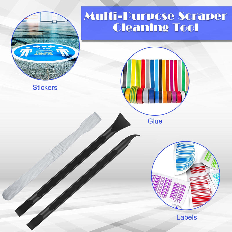  [AUSTRALIA] - 9 Pieces Carbon Fiber Plastic Scraper Multi-Purpose Scraper Non-Scratch Cleaning Tool Small and Narrow Plastic Scraper Tool Carbon Label Scraper for Removing Stickers, Labels, Oil Stains, Food, Dirt