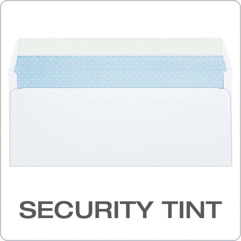 Quality Park #10 Self-Seal Security Envelopes, Security Tint and Pattern, Redi-Strip Closure, 24-lb White Wove, 4-1/8" x 9-1/2", 100/Box (QUA69117) - LeoForward Australia