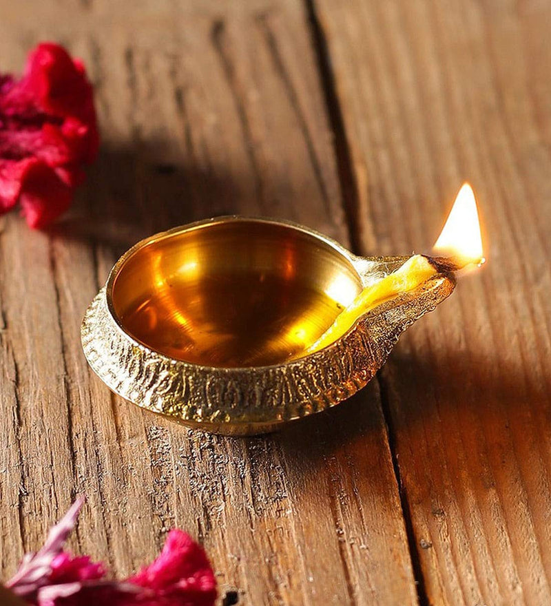 [AUSTRALIA] - RATNA Kuber Diya Traditional Brass Kuber Diya Indian Pooja Puja Oil Lamp. Deepawali Decoration Gift Items. (Set of 2)