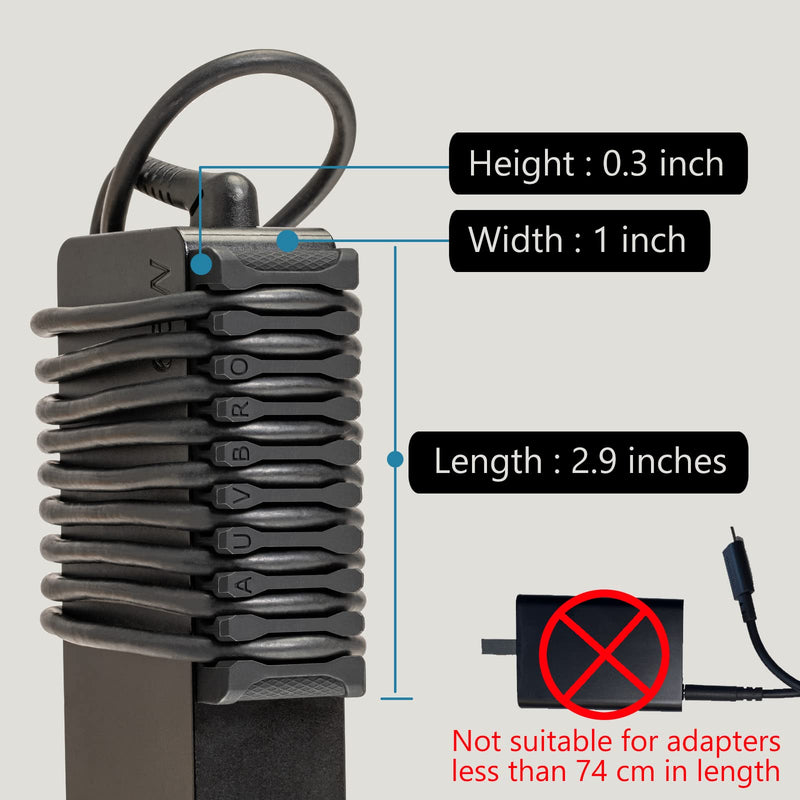 [AUSTRALIA] - Laptop Charger Cable Organizer, AUVBRO Power Adapter Cord Managemant, Cable Holder Wire Clips with 3M Double Tape for Office Home Business