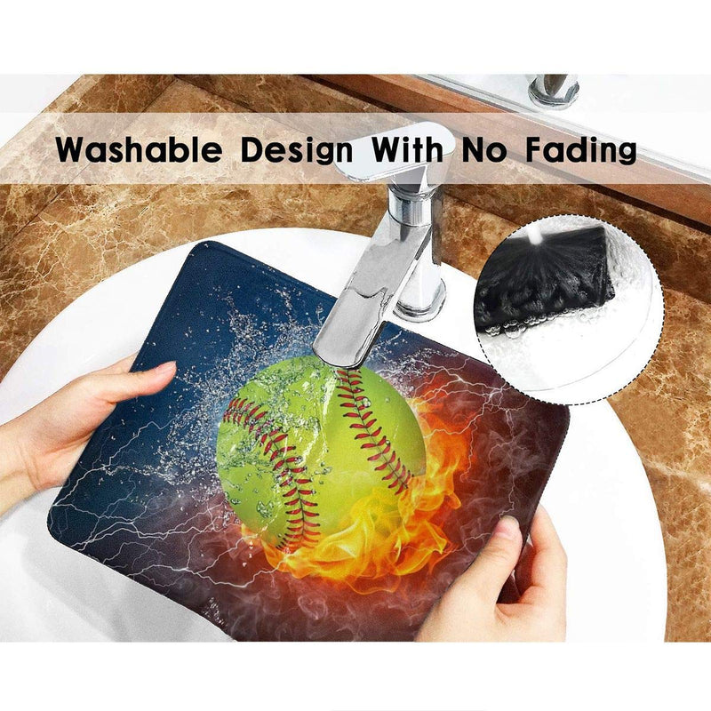  [AUSTRALIA] - Mouse Pad Fire Softball with Non-Slip Rubber Base, Premium-Textured & Waterproof Mousepads Bulk with Stitched Edges, Mouse Mat for Computers, Gaming,Laptop, Office & Home, 9.8x11.8 in 10 x 12 inch