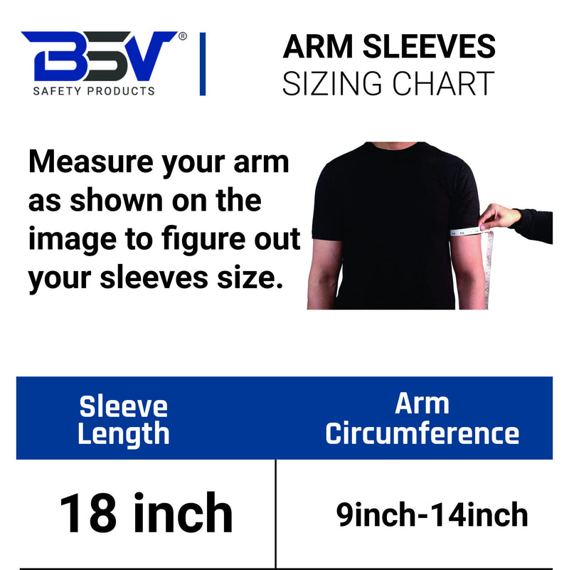  [AUSTRALIA] - BSV Kevlar Sleeves- Heat, Scratch, Cut & Knife Resistant Arm Protective Sleeves with Thumb Hole-Bite Proof-18 Inches,1 Pair Black