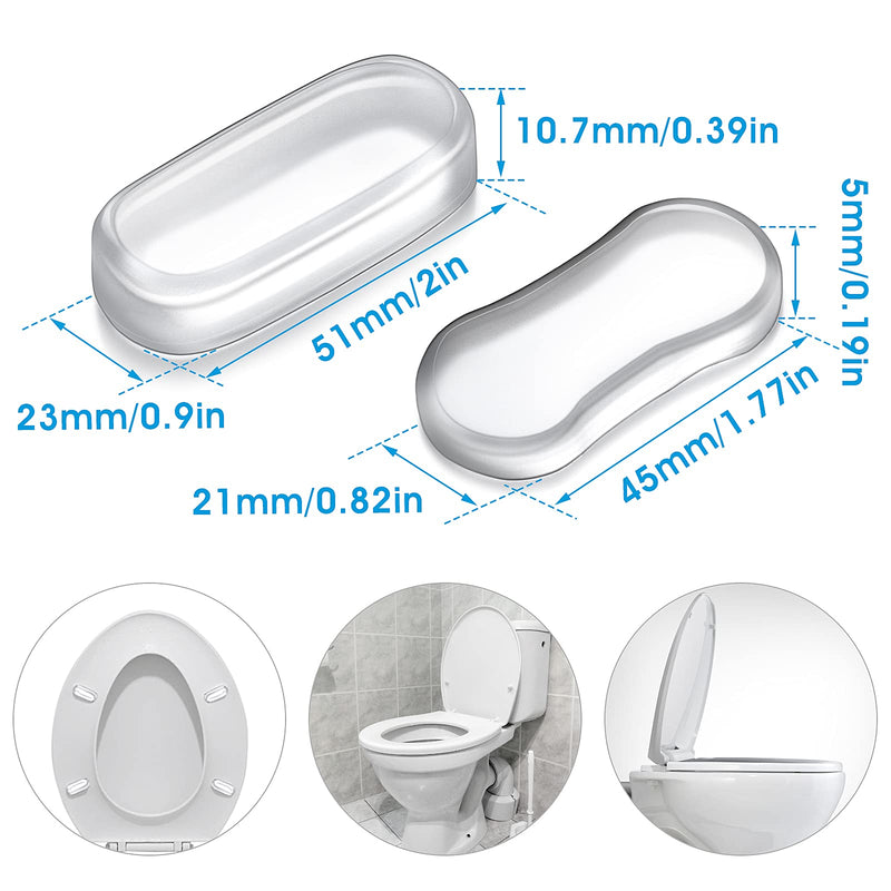  [AUSTRALIA] - 20 Pieces Toilet Seat Bumpers, Universal Toilet Lid Bidet Replacement Bumper Kit Silicone Rubber Bumpers for Bidet Attachment with Strong Adhesive for Families, Hotels, School Toilet