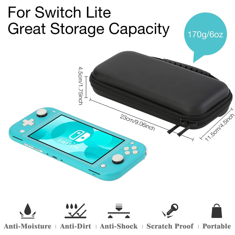  [AUSTRALIA] - HEYSTOP Carrying Case Compatible with Nintendo Switch Lite ,Portable Protective Hard Shell Case for Switch Lite with Storage for Nintendo Switch Lite Console and Accessories（Black） Black