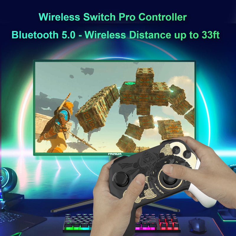  [AUSTRALIA] - BELOPERA Pro Controller, Wireless Controller Compatible with OLED/LITE, Remote Gamepad with NFC, 6-Axis Gyro, Dual Motor Vibration, Wake Up Function-Black