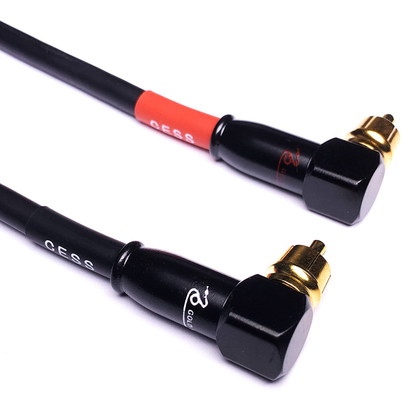CESS-167-6i RCA Right Angle to Straight Type Male to Male Preamp Jumpers Patch Cable, 2 Pack (6 Inches) 6 Inches - LeoForward Australia