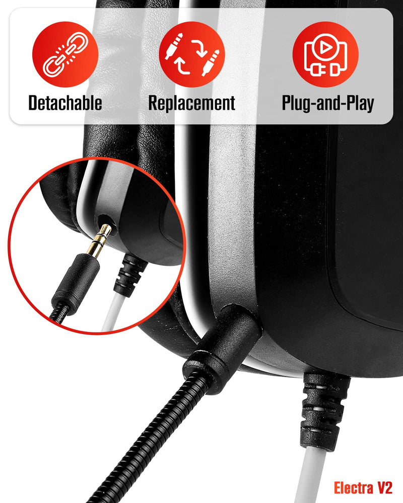  [AUSTRALIA] - Replacement Game Mic Compatible for Razer Electra V2 - AKKE 3.5mm Jack Detachable Microphone Boom Noise Cancelling Compatible for Razer Electra V2 Gaming Headsets