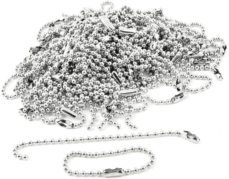  [AUSTRALIA] - JDYYICZ 100 Pcs 3.5 inch Long Stainless Steel Ball Bead Chain Nickel Plated Keychain,Each with Matching Connectors 2.4 mm Diameter Ball Chain