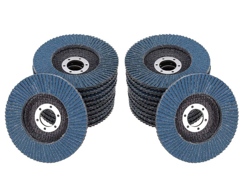  [AUSTRALIA] - Pack of 20 serrated discs 125 mm grain 40 INOX for Quantex angle grinders. Flap disc grinding disc metal flap disc sanding mop plate