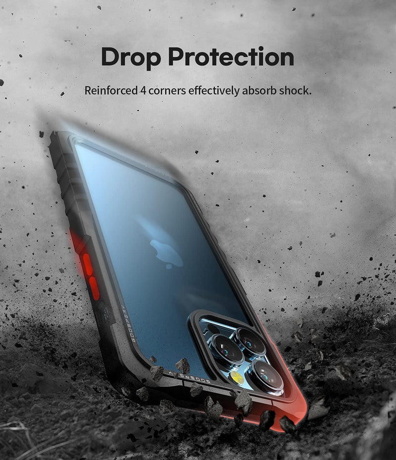  [AUSTRALIA] - Goospery Z Bumper Compatible with iPhone 13 Pro Case [Strap Included] Shock Absorbing Dual Layer Structure TPU Edge Crystal Clear PC Back Cover with Shoulder Strap (Black) IP13P-ZBM-BLK-STR