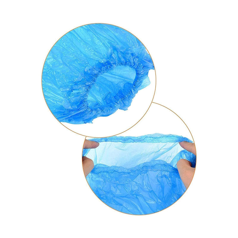  [AUSTRALIA] - IwIeIaIrI Disposable Shoe Covers 60 Pack (30 Pairs) Blue Rain Shoes and Boots Cover Plastic Long Shoe Cover Clear Waterproof Anti-Slip Overshoe for Women Men Water Boots Cover Rainy Day Use Cover
