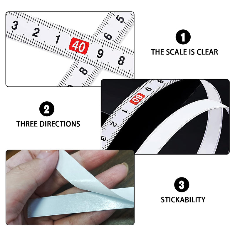  [AUSTRALIA] - ZIOYA 6 Rolls Tape Measure Self-Adhesive Tape Measure Ruler for Miter Saw T-Rails Woodworking Tools 3 Different Specifications