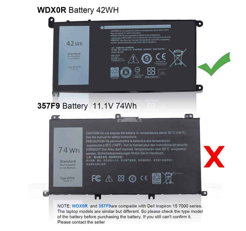  [AUSTRALIA] - WDX0R Laptop Battery for dell Inspiron 15 7579 7569 5578 5565 5567 5568 5570 5775 5579 7560 7570 13 5378 5368 7375 7368 7378 17 5765 5767 5770 Series P69G001 P58F P58F001 P75F P66F P69G 3CRH3