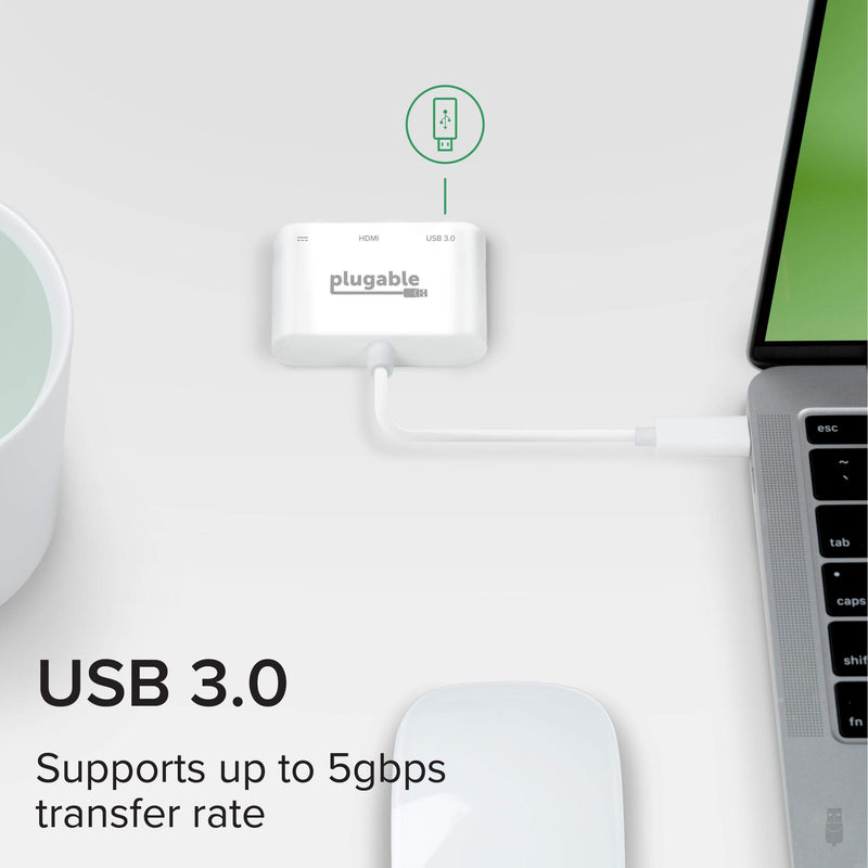 Plugable USB C Mini Dock with HDMI, USB 3.0 and Pass-Through Charging Compatible with 2018 iPad Pro, 2018 MacBook Air, Dell XPS 13, Thunderbolt 3 and More (Supports Resolutions up to 4K@30Hz). - LeoForward Australia