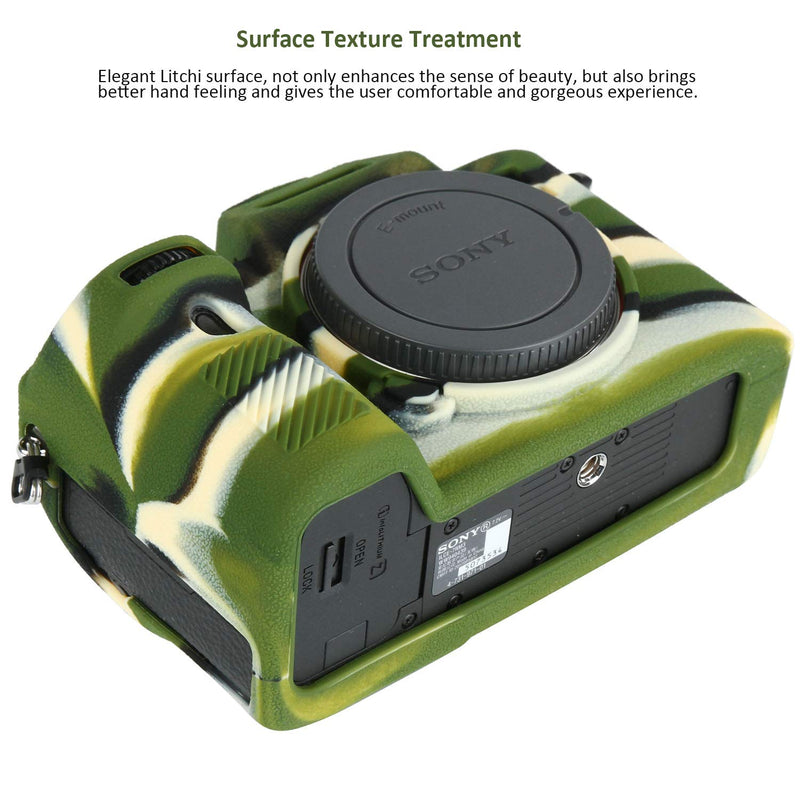  [AUSTRALIA] - Easy Hood Camera Case for Sony Alpha a7III a7 III a7R III a7RIII ILCE-7RM3 a73 a7R3 a7R Mark III Soft Silicone Rubber Protective Body Housing Case Skin Camera Protector Cover (Camo) Camo