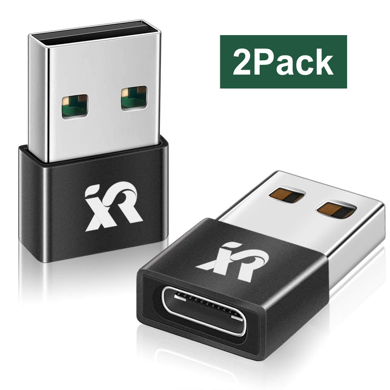  [AUSTRALIA] - USB C Female to USB Male Adapter 2Pack, XINRUISEN Type C to USB A Converter Charger Plug Charging Cable Connector for iPhone 13 12 Pro Max/Mini/11/XR/X/XS/SE 2020, Samsung S20 FE/S21 Ultra/MacBook