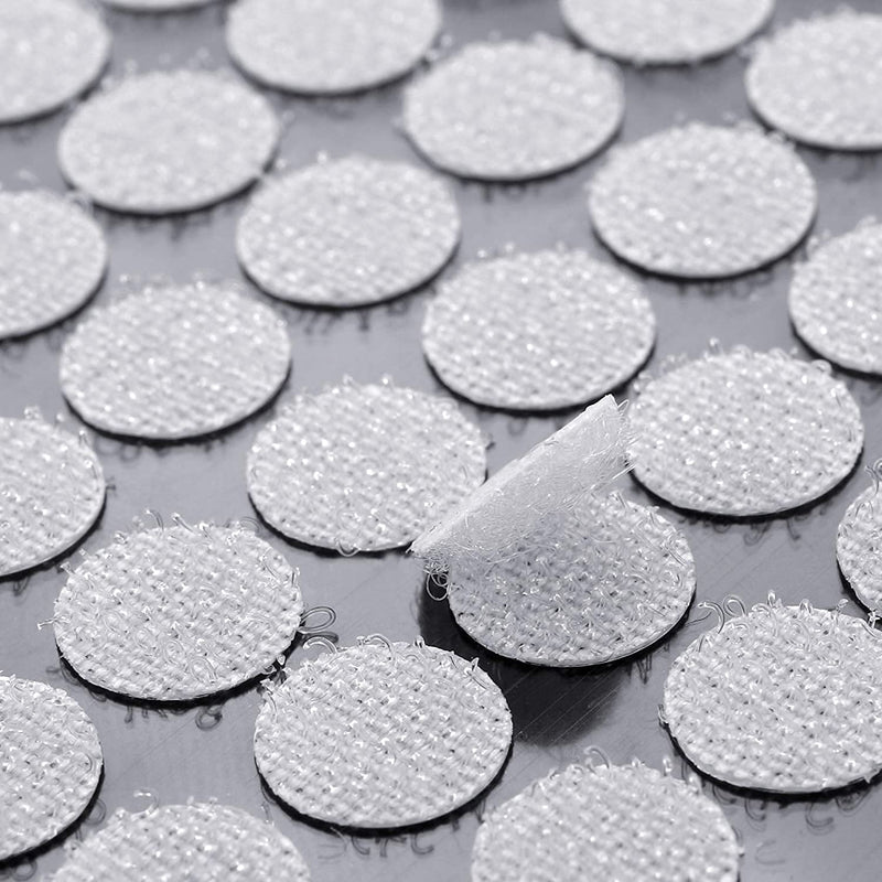  [AUSTRALIA] - 1008pcs 2/5" 10mm Diameter Sticky Back Coins Hook and Loop Self Adhesive Dots Tapes White 1008